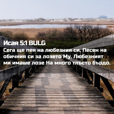 Picture 02 - Исая 5:1 BULG - Сега ще пея на любезния си, - Bible Verse Picture
