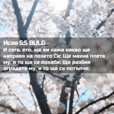 Picture 02 - Исая 5:5 BULG - И сега, ето, ще ви кажа - Bible Verse Picture