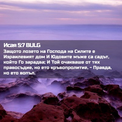 Picture 02 - Исая 5:7 BULG - Защото лозето на Господа - Bible Verse Picture