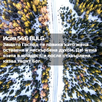 Picture 02 - Исая 54:6 BULG - Защото Господ те повика - Bible Verse Picture