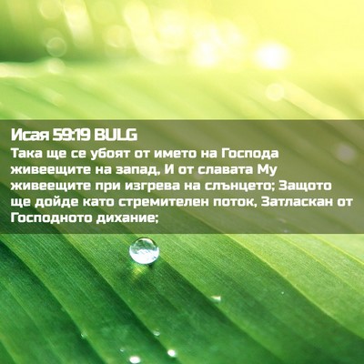 Picture 02 - Исая 59:19 BULG - Така ще се убоят от името - Bible Verse Picture