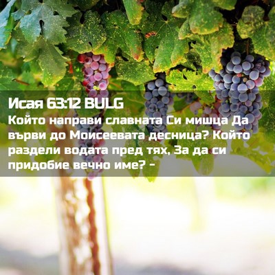 Picture 02 - Исая 63:12 BULG - Който направи славната Си - Bible Verse Picture