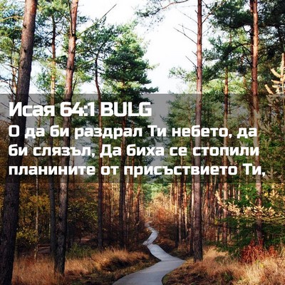 Picture 02 - Исая 64:1 BULG - О да би раздрал Ти небето, - Bible Verse Picture