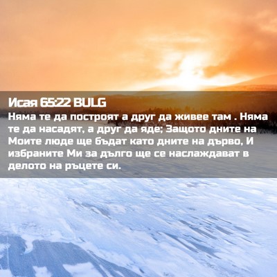 Picture 02 - Исая 65:22 BULG - Няма те да построят а друг - Bible Verse Picture