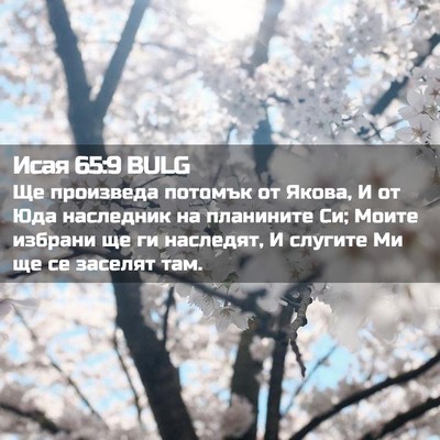 Picture 02 - Исая 65:9 BULG - Ще произведа потомък от - Bible Verse Picture