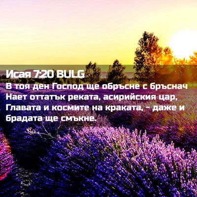 Picture 02 - Исая 7:20 BULG - В тоя ден Господ ще обръсне - Bible Verse Picture