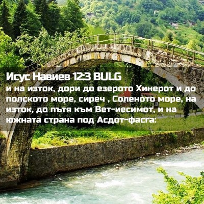 Picture 02 - Исус Навиев 12:3 BULG - и на изток, дори до езерото - Bible Verse Picture