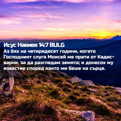 Picture 02 - Исус Навиев 14:7 BULG - Аз бях на четиридесет - Bible Verse Picture
