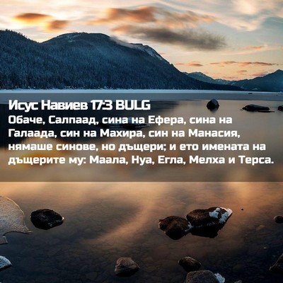 Picture 02 - Исус Навиев 17:3 BULG - Обаче, Салпаад, сина на - Bible Verse Picture