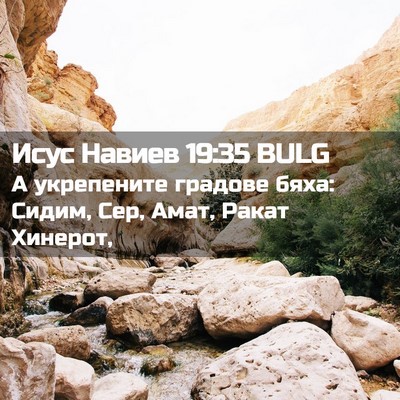 Picture 02 - Исус Навиев 19:35 BULG - А укрепените градове бяха: - Bible Verse Picture