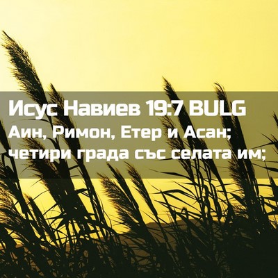 Picture 02 - Исус Навиев 19:7 BULG - Аин, Римон, Етер и Асан; - Bible Verse Picture