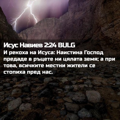 Picture 02 - Исус Навиев 2:24 BULG - И рекоха на Исуса: Наистина - Bible Verse Picture