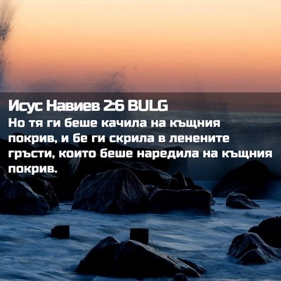 Picture 02 - Исус Навиев 2:6 BULG - Но тя ги беше качила на - Bible Verse Picture