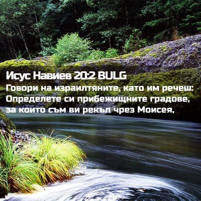 Picture 02 - Исус Навиев 20:2 BULG - Говори на израилтяните, - Bible Verse Picture