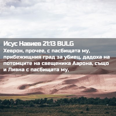Picture 02 - Исус Навиев 21:13 BULG - Хеврон, прочее, с пасбищата - Bible Verse Picture