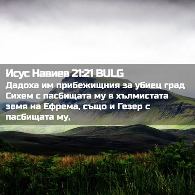 Picture 02 - Исус Навиев 21:21 BULG - Дадоха им прибежищния за - Bible Verse Picture
