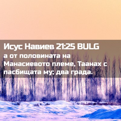 Picture 02 - Исус Навиев 21:25 BULG - а от половината на - Bible Verse Picture