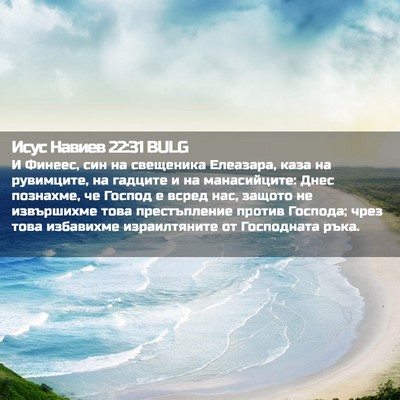 Picture 02 - Исус Навиев 22:31 BULG - И Финеес, син на свещеника - Bible Verse Picture
