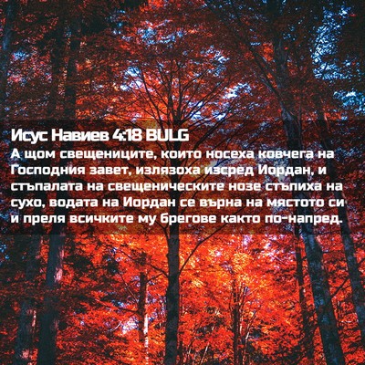 Picture 02 - Исус Навиев 4:18 BULG - А щом свещениците, които - Bible Verse Picture