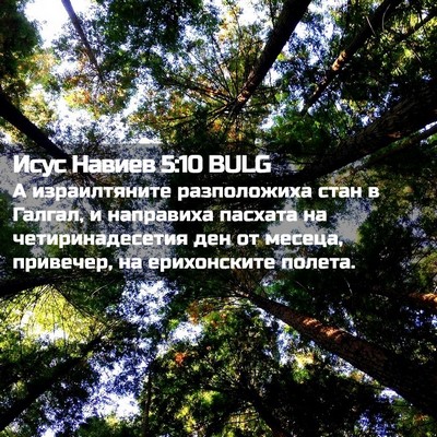 Picture 02 - Исус Навиев 5:10 BULG - А израилтяните - Bible Verse Picture