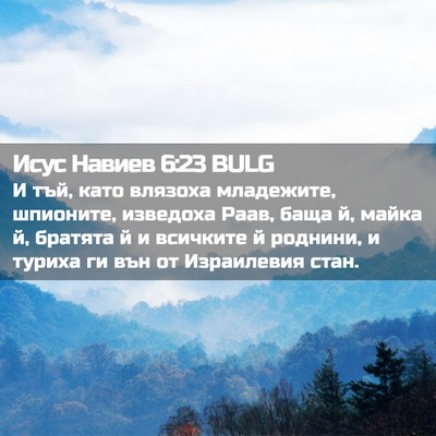 Picture 02 - Исус Навиев 6:23 BULG - И тъй, като влязоха - Bible Verse Picture