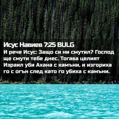 Picture 02 - Исус Навиев 7:25 BULG - И рече Исус: Защо си ни - Bible Verse Picture
