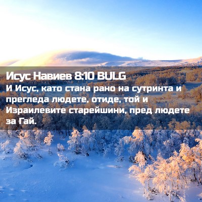 Picture 02 - Исус Навиев 8:10 BULG - И Исус, като стана рано на - Bible Verse Picture