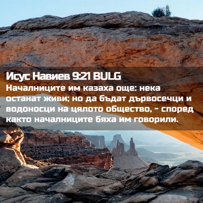 Picture 02 - Исус Навиев 9:21 BULG - Началниците им казаха още: - Bible Verse Picture