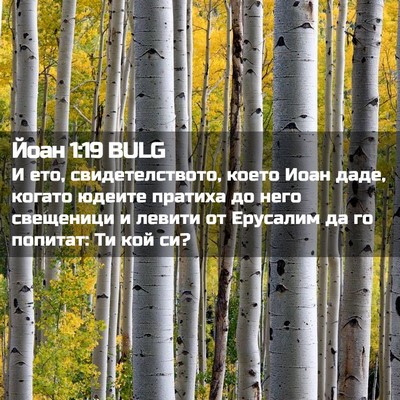 Picture 02 - Йоан 1:19 BULG - И ето, свидетелството, - Bible Verse Picture