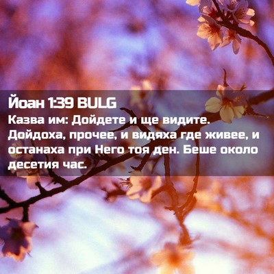 Picture 02 - Йоан 1:39 BULG - Казва им: Дойдете и ще - Bible Verse Picture