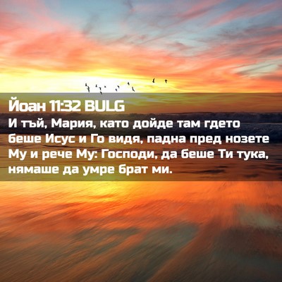 Picture 02 - Йоан 11:32 BULG - И тъй, Мария, като дойде там - Bible Verse Picture