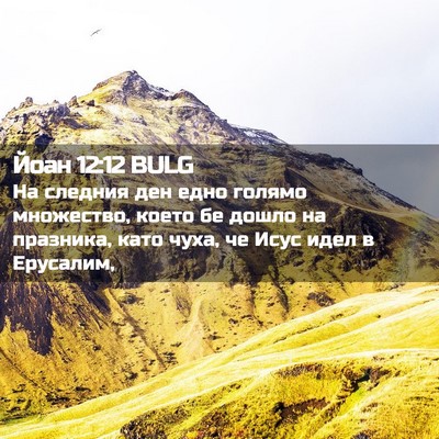 Picture 02 - Йоан 12:12 BULG - На следния ден едно голямо - Bible Verse Picture