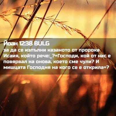 Picture 02 - Йоан 12:38 BULG - за да се изпълни казаното - Bible Verse Picture