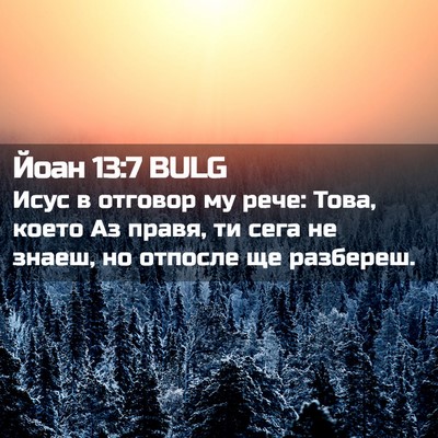 Picture 02 - Йоан 13:7 BULG - Исус в отговор му рече: - Bible Verse Picture