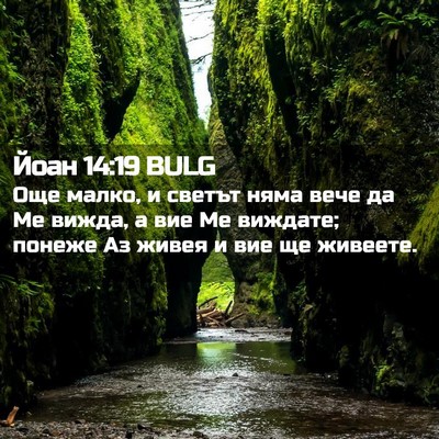Picture 02 - Йоан 14:19 BULG - Още малко, и светът няма - Bible Verse Picture