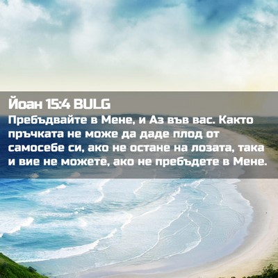 Picture 02 - Йоан 15:4 BULG - Пребъдвайте в Мене, и Аз - Bible Verse Picture