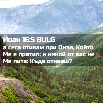 Picture 02 - Йоан 16:5 BULG - а сега отивам при Онзи, - Bible Verse Picture
