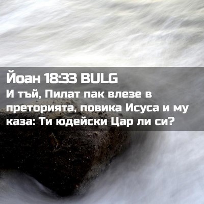 Picture 02 - Йоан 18:33 BULG - И тъй, Пилат пак влезе в - Bible Verse Picture