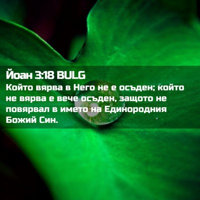 Picture 02 - Йоан 3:18 BULG - Който вярва в Него не е - Bible Verse Picture