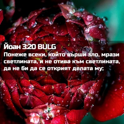 Picture 02 - Йоан 3:20 BULG - Понеже всеки, който върши - Bible Verse Picture