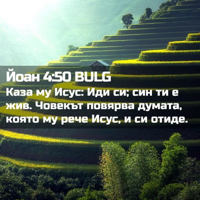 Picture 02 - Йоан 4:50 BULG - Каза му Исус: Иди си; син ти - Bible Verse Picture