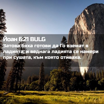 Picture 02 - Йоан 6:21 BULG - Затова бяха готови да Го - Bible Verse Picture