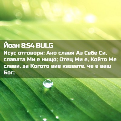 Picture 02 - Йоан 8:54 BULG - Исус отговори: Ако славя Аз - Bible Verse Picture