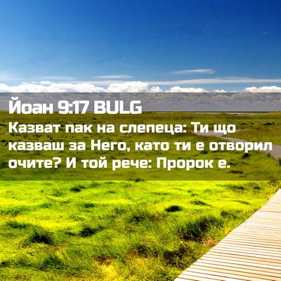 Picture 02 - Йоан 9:17 BULG - Казват пак на слепеца: Ти - Bible Verse Picture