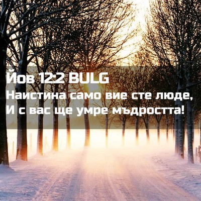 Picture 02 - Йов 12:2 BULG - Наистина само вие сте люде, - Bible Verse Picture