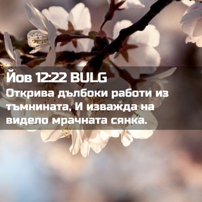 Picture 02 - Йов 12:22 BULG - Открива дълбоки работи из - Bible Verse Picture