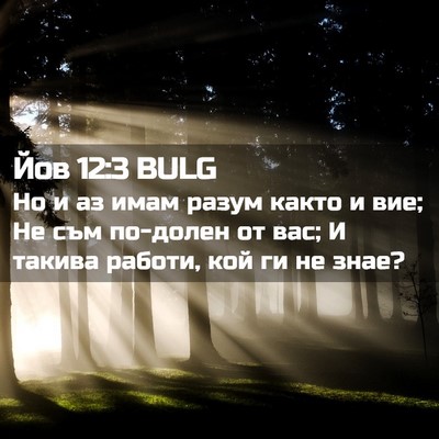 Picture 02 - Йов 12:3 BULG - Но и аз имам разум както и - Bible Verse Picture