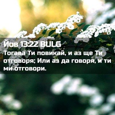 Picture 02 - Йов 13:22 BULG - Тогава Ти повикай, и аз ще - Bible Verse Picture