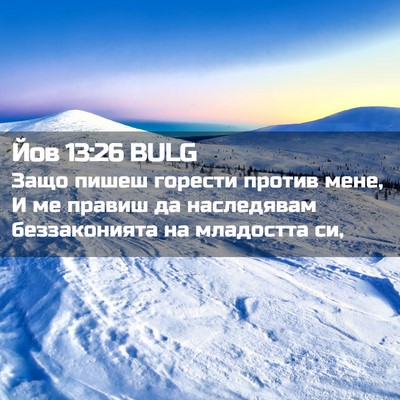 Picture 02 - Йов 13:26 BULG - Защо пишеш горести против - Bible Verse Picture