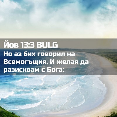 Picture 02 - Йов 13:3 BULG - Но аз бих говорил на - Bible Verse Picture